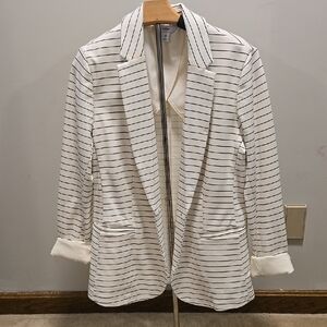 Women's Striped Blazer - White and Black